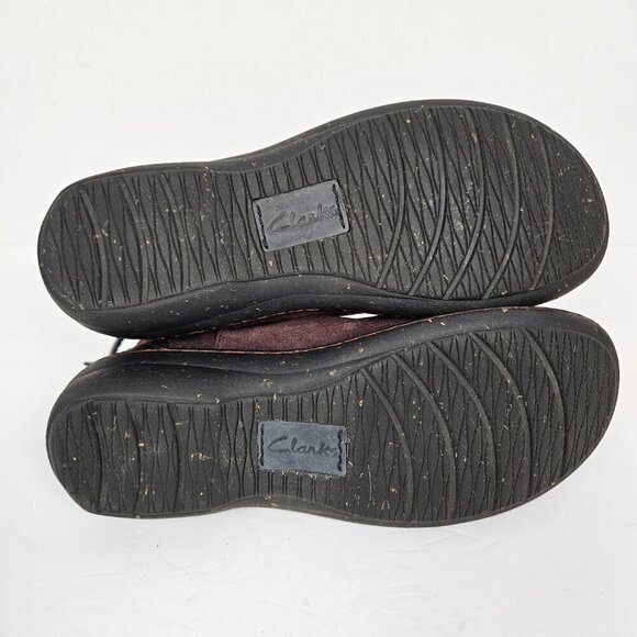 Clarks Avington Swan Purple Suede Gathered Scrunch Ankle Boot US 6 - Picture 9 of 9